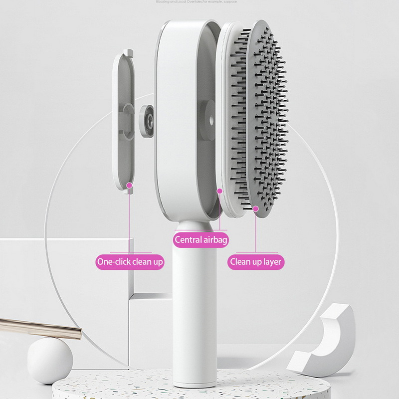 Trending 2024 New Design Self-Cleaning  3D Air Cushion Massager Airbag Massage Comb  Self Cleaning Hair Brush For Women One-Key