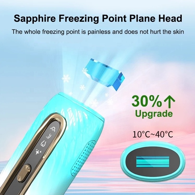 2024 New Design Sapphire Cooling Freezing Point Hair Remover Laser Hair Removal Machine Home Ipl Hair Removal Sapphire Device