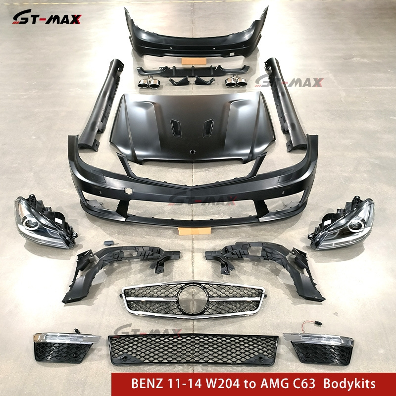 63 amg style body kit for Mercedes Benz C260 class W204 front bumper rear bumper for Mercedes Benz C class W204 facelift 1 - 2 s