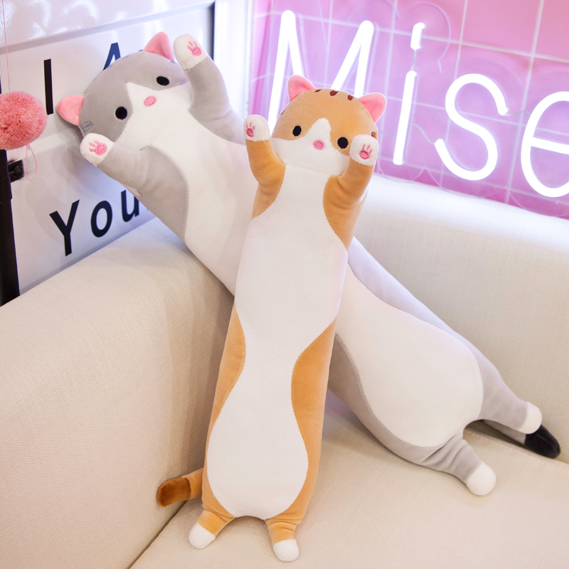 50cm Children's Toys Long Stuffed Cat Pillow Cat Stuffed Animal Custom Plush Toys