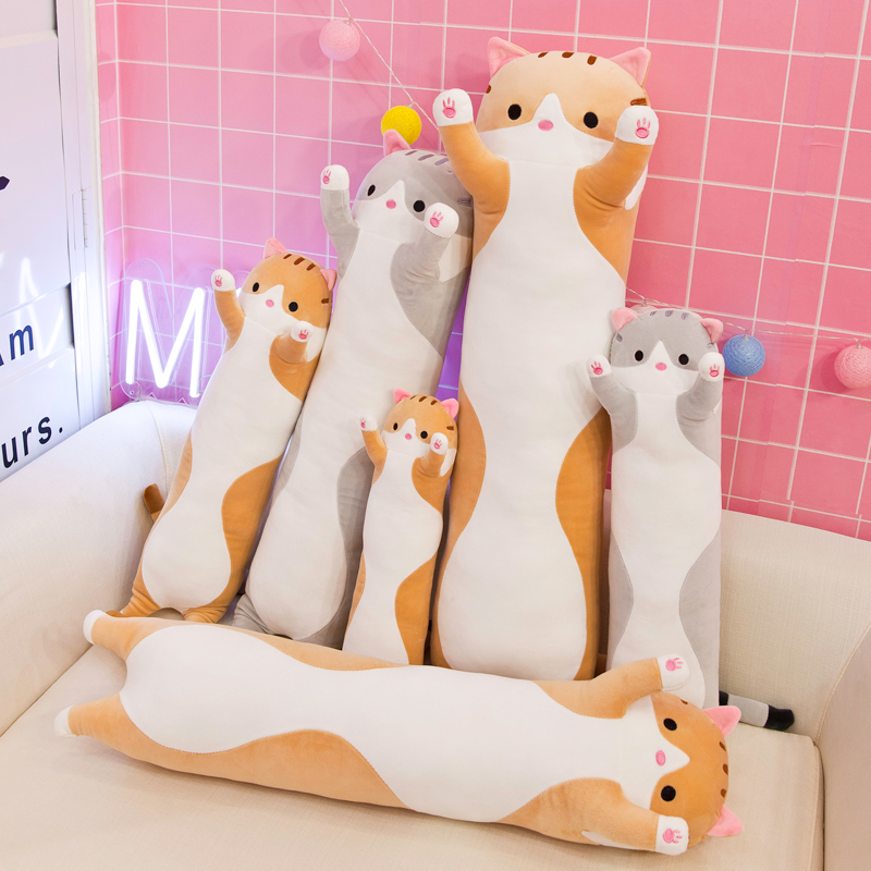 50cm Children's Toys Long Stuffed Cat Pillow Cat Stuffed Animal Custom Plush Toys