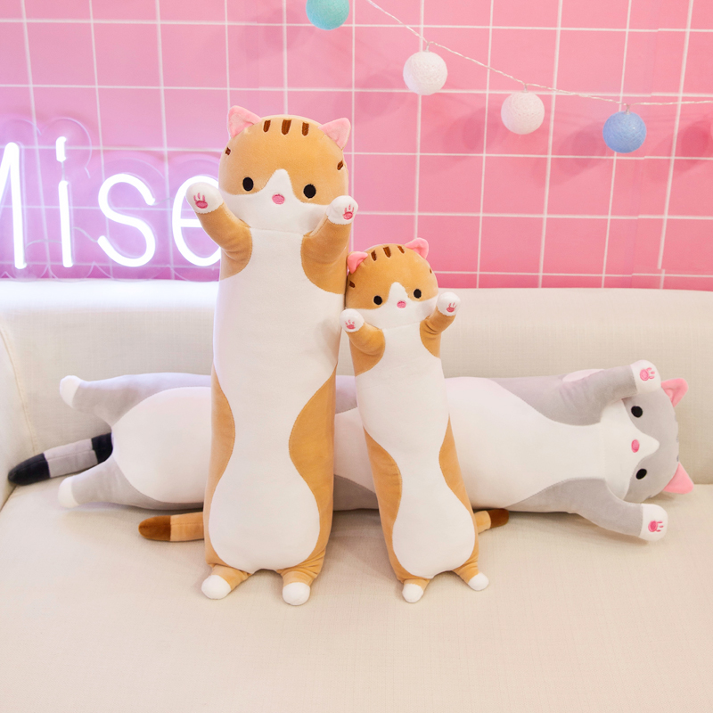 50cm Children's Toys Long Stuffed Cat Pillow Cat Stuffed Animal Custom Plush Toys