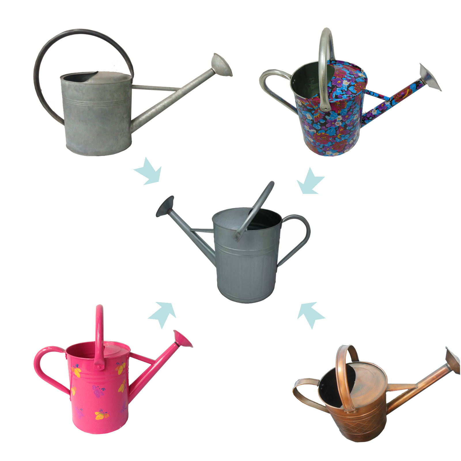 Kids garden metal watering can