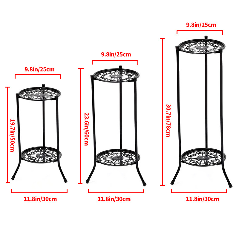 2-Tier Steel Plant Stand for Garden Patio Nursery Home-Flower Pot Rack Display Shelf Decorative Display Shelf for Plants Flowers