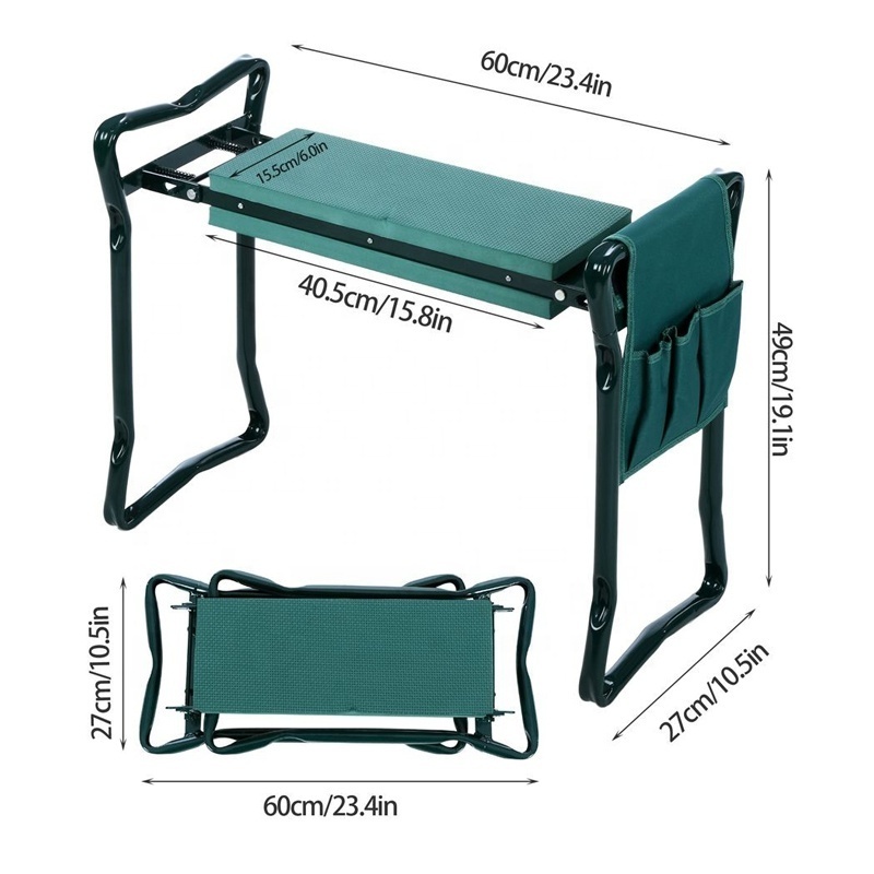 2.2KG folding chair portable garden kneeler supplies rest stool EVA Foam Seat Kneeler Kneeling Knee pad with Detachable tool bag