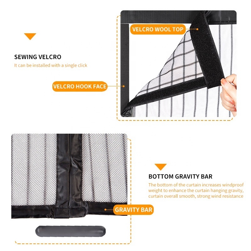 Factory Hot Sale Mosquito Door Net Strip Magnetic Screen Door Curtain For Magnetic Screen Door mesh