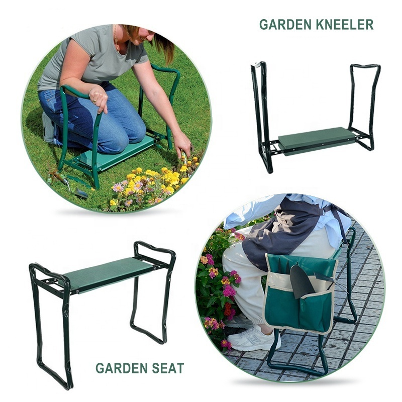 2.2KG folding chair portable garden kneeler supplies rest stool EVA Foam Seat Kneeler Kneeling Knee pad with Detachable tool bag