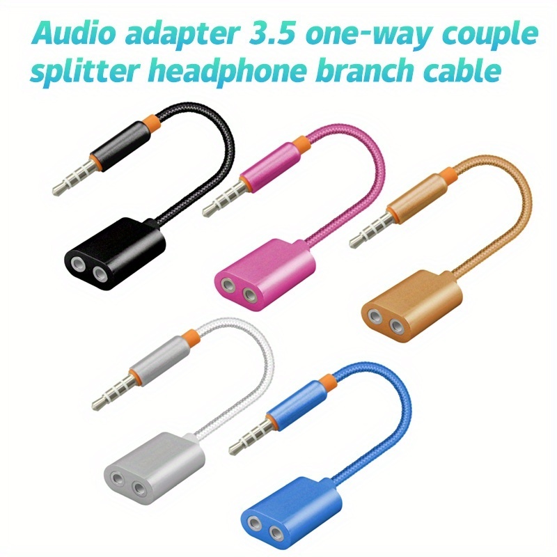 High-Quality Audio Splitter Adapter Jack 3.5mm 1 to 2 Dual Aux Cable with Earphone Y Splitter for Cellphone Sharing