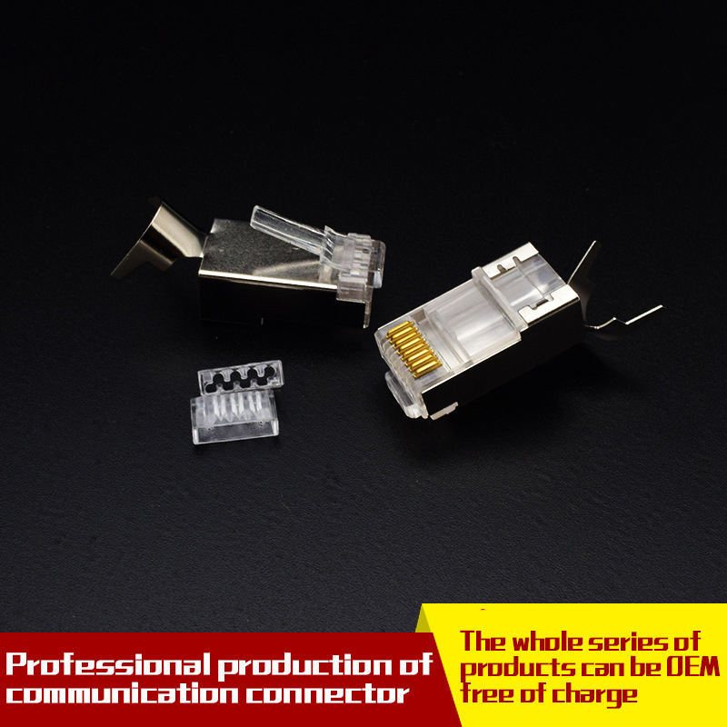 8P8C Cat7 RJ45 plug shielded with loading bar RJ45 connector