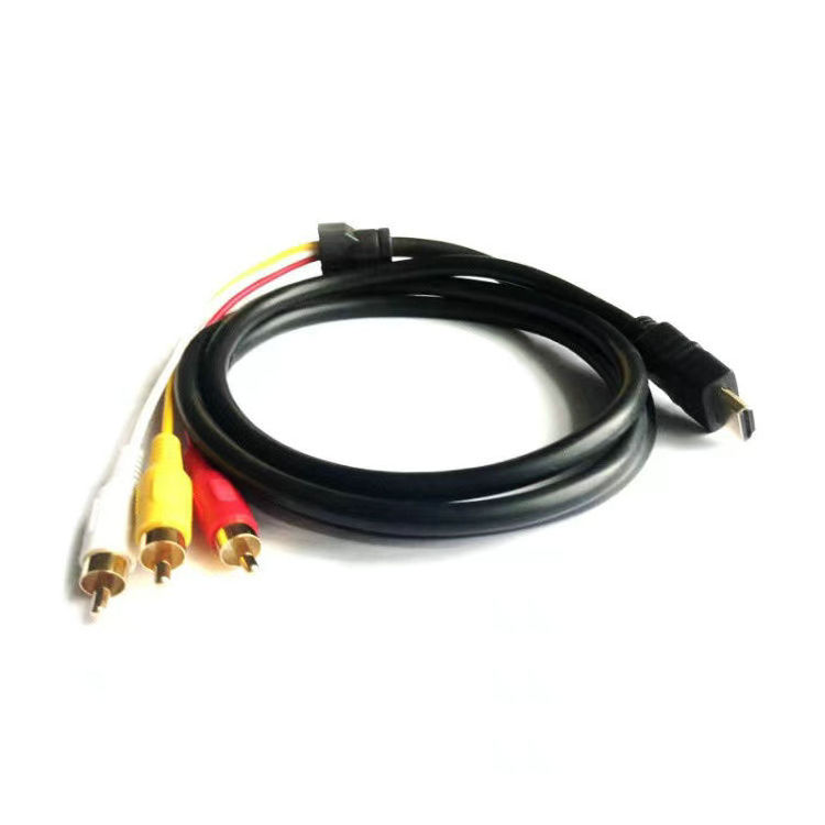 New product male-to-male cable PVC1.5m hdmi public to 3RCA cable AV adapter hdmi port TV box for DVD Player