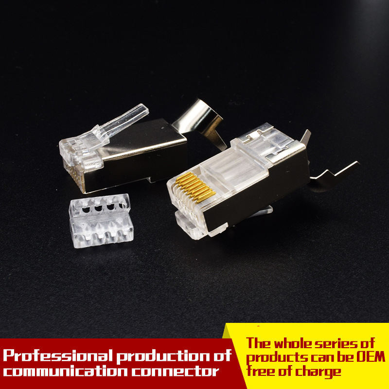 8P8C Cat7 RJ45 plug shielded with loading bar RJ45 connector