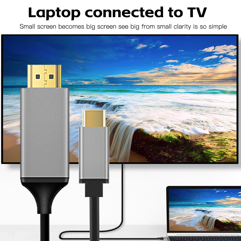 High Quality USB 3.1 1.4V 4K 30hz USB C to HDMI, Type C to Hdmi Cable for Connect Mobile Phone to TV 1.8M