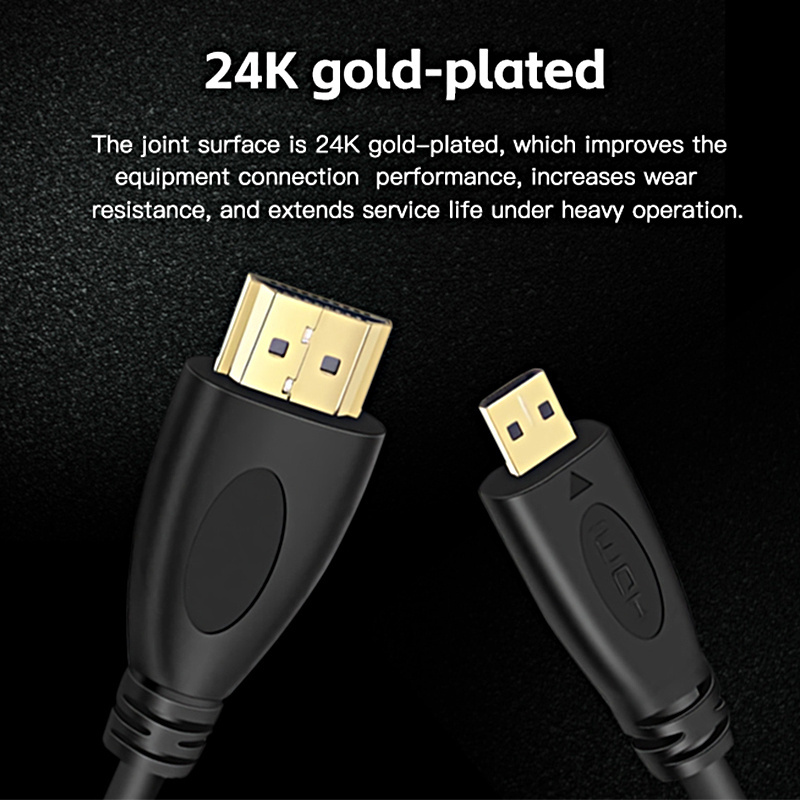 Micro HDMI-compatible to HD Cable Adapter Speed 1080P 3D Gold Plated Cable switcher 1m 2m 3m for XBOX Micro HD Cable Convertor