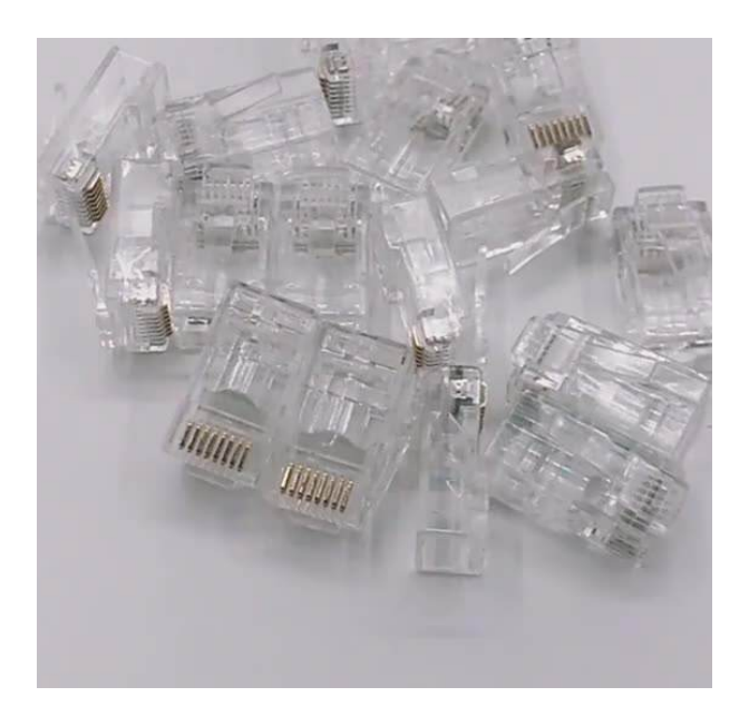 100pcs Per Bag Cat5e Connector Easy Cat 5 5e Connectors Cat5/5e Rj 45 Feed Pass Through modular Plug Ends For Sale 100-pack