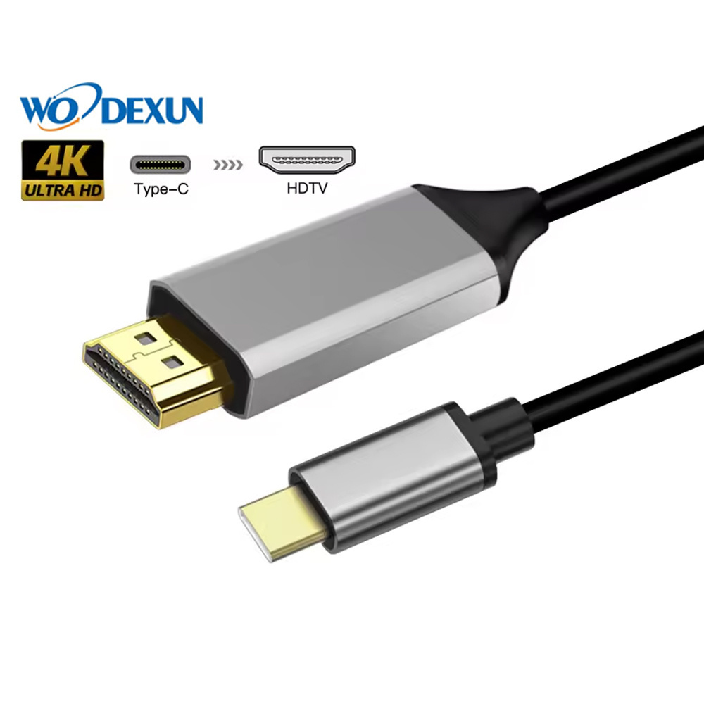 High Quality USB 3.1 1.4V 4K 30hz USB C to HDMI, Type C to Hdmi Cable for Connect Mobile Phone to TV 1.8M