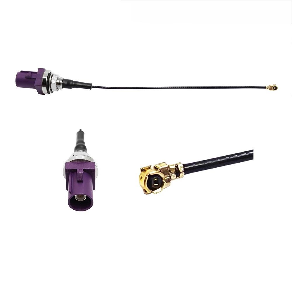 fakra male to ipx cable FAKRA SMB male D Type to UFL/MHF/IPEX female jack 1.37mm 1.13mm 0.81 pigtail Cable assembly