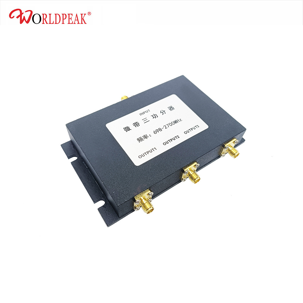 698-3700MHZ rf input output SMA female panel mount cable connector 1 to 3Way power splitter divider