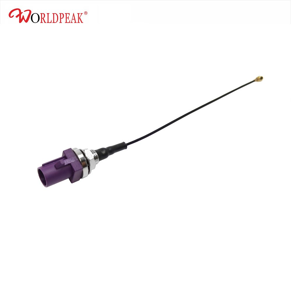 fakra male to ipx cable FAKRA SMB male D Type to UFL/MHF/IPEX female jack 1.37mm 1.13mm 0.81 pigtail Cable assembly