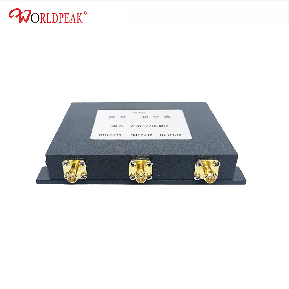 698-3700MHZ rf input output SMA female panel mount cable connector 1 to 3Way power splitter divider