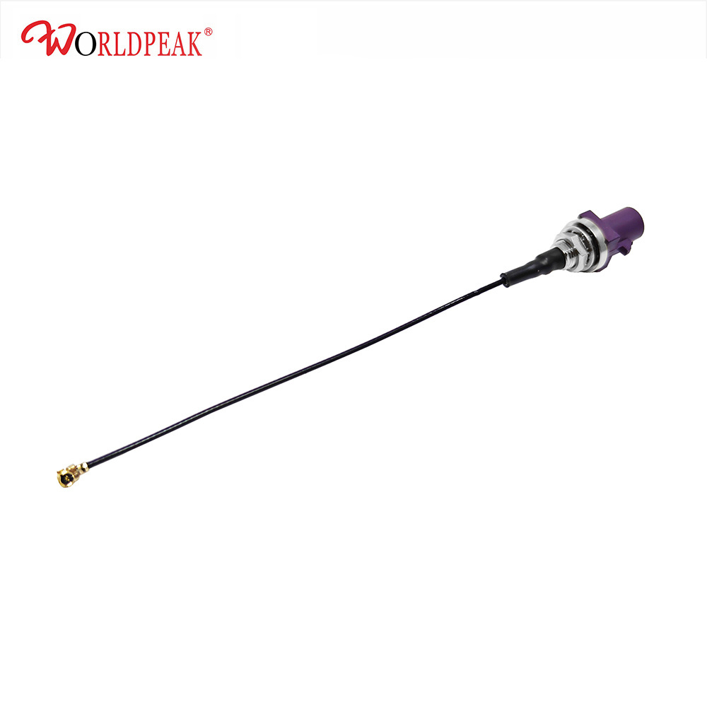 fakra male to ipx cable FAKRA SMB male D Type to UFL/MHF/IPEX female jack 1.37mm 1.13mm 0.81 pigtail Cable assembly