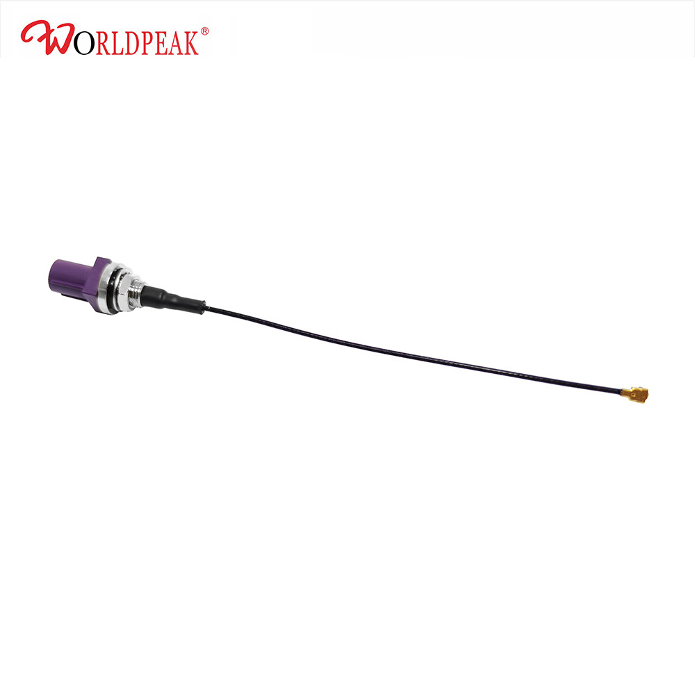 fakra male to ipx cable FAKRA SMB male D Type to UFL/MHF/IPEX female jack 1.37mm 1.13mm 0.81 pigtail Cable assembly