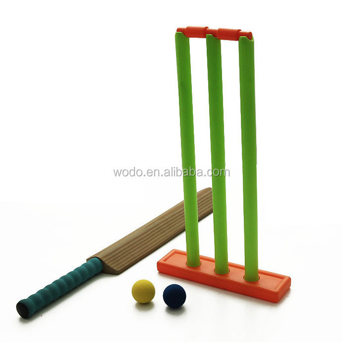 CE Rohs certificated eva foam wood look plastic kids mini cricket kit set