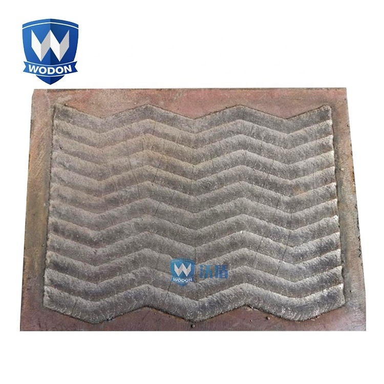 Good Impact Resistance bimetal hard face compound wear steel zig zag plate