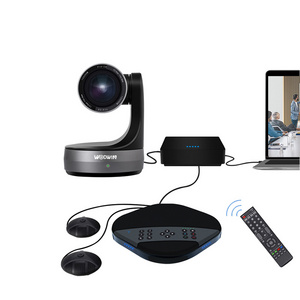 Hotselling Meeting Room Audio Video Conference System with 12X Optical Zoom Full HD USB PTZ Camera and 360 Degree Microphone