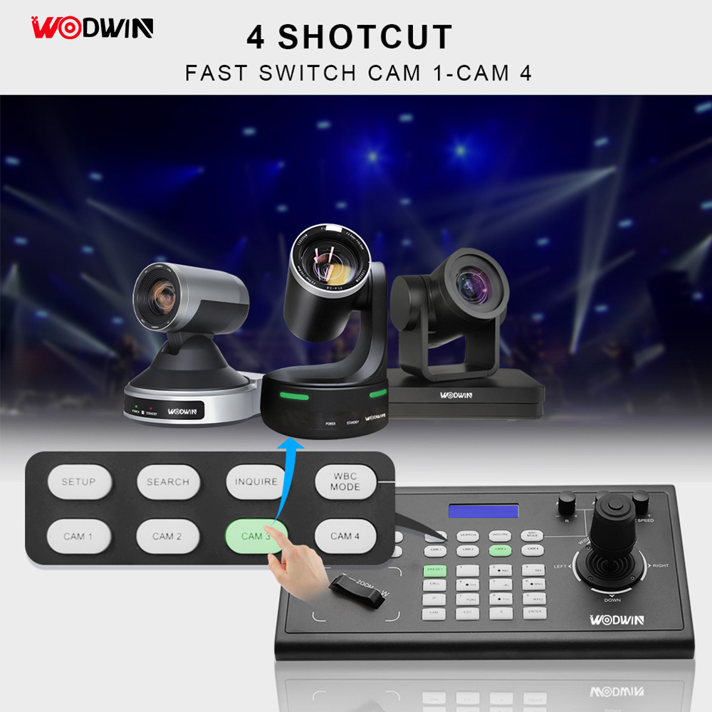 High Quality Auto Focus NDI PTZ Camera Joystick Controller  Broadcast Video System