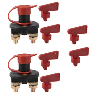 12V/24V 125A Battery Disconnect Switch, Isolator Cut Off Power Kill Battery Switch for Marine Car Boat Vehicles 2 Pairs(6 Keys)