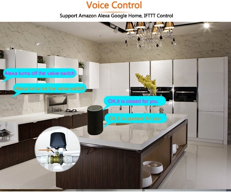 Tuya Smart WiFi Manipulator Water Valve Gas Valve Compatible with Alexa Google Home Shut Off Controller FCC Passed