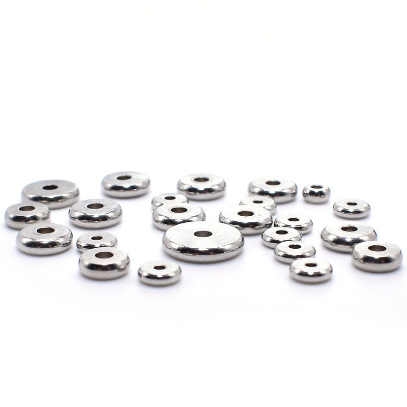 Stainless steel flat spacers wheel beads for Jewelry Making Bracelet DIY NECKLACE