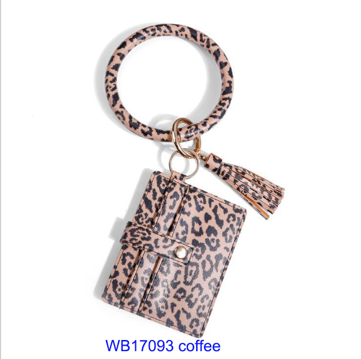 New design snake skin print PU leather ID Card wallets credit cards holders coin purse bangle keychain wristlet