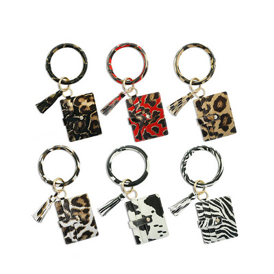 New design snake skin print PU leather ID Card wallets credit cards holders coin purse bangle keychain wristlet