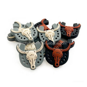 Western Horseshoe Horn Cow Skull Head Beads 30*30mm Bulk Silicone Beads Animal Beads Jewelry Accessories