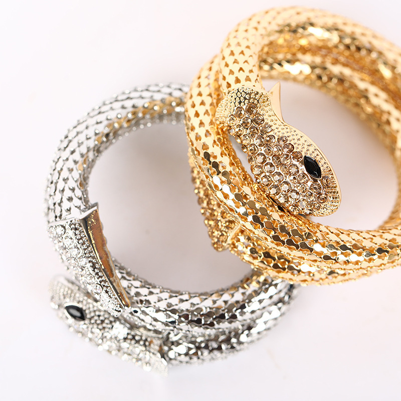 Wholesale New Punk Snake Arm Cuff Bangle Bracelet For Men Women Gold Bracelets