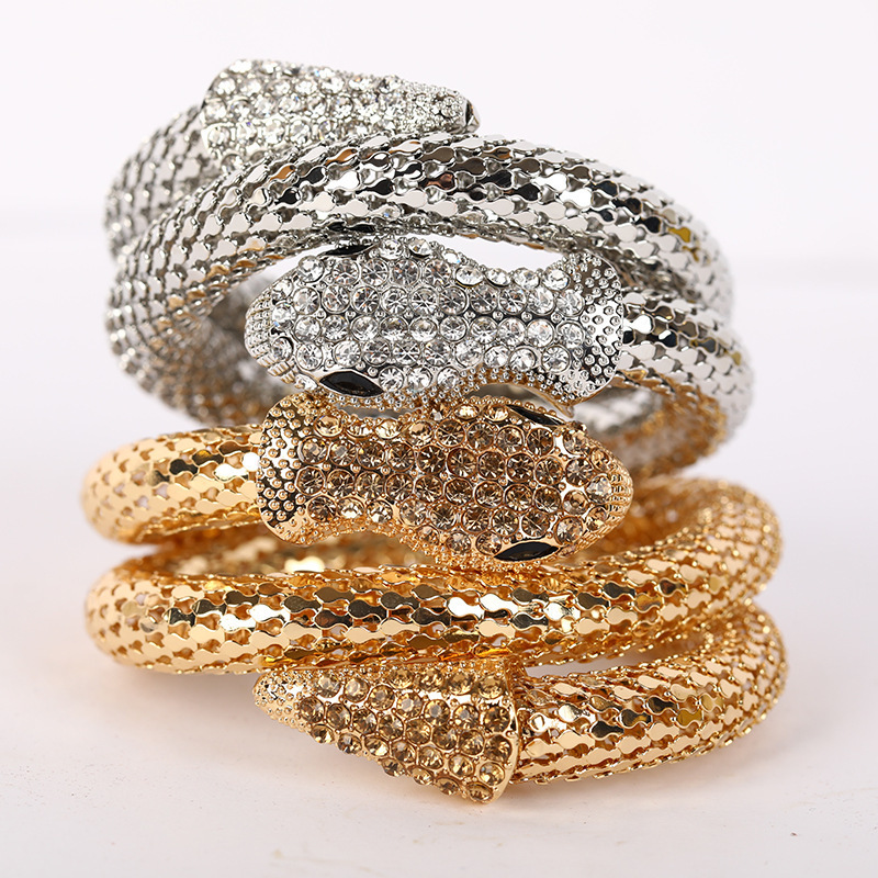 Wholesale New Punk Snake Arm Cuff Bangle Bracelet For Men Women Gold Bracelets