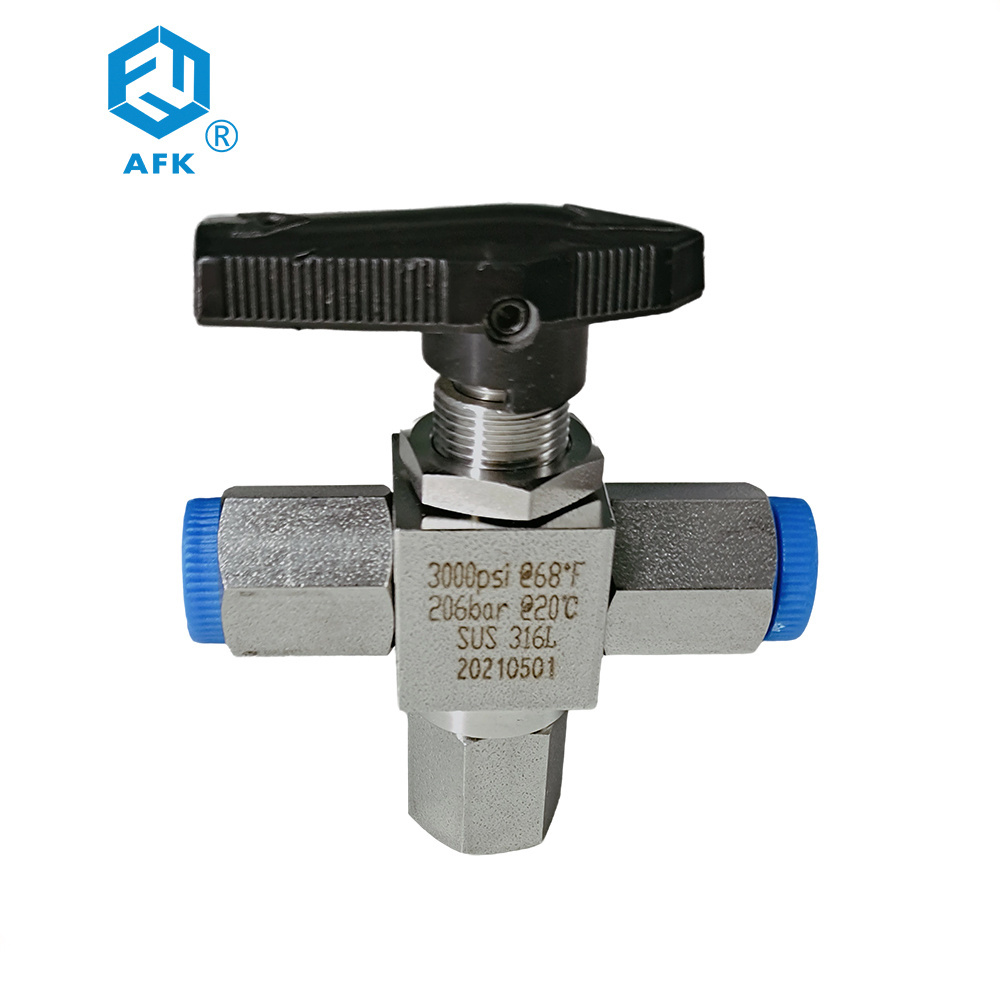 316 Stainless Steel 3 Way Ball Valve T Port Female Thread Ball Valve