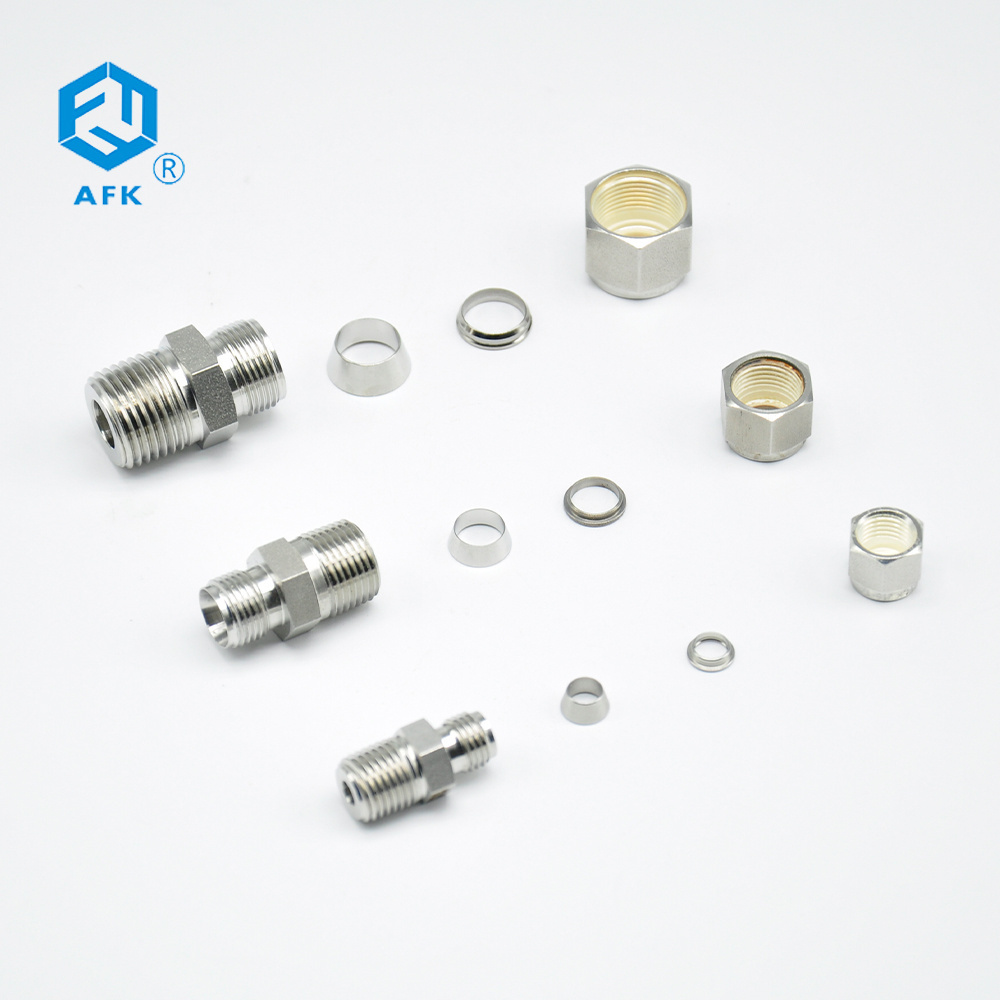 Straight stainless steel Line Compression Fitting Unions For 3/16 OD Tubing pipe fittings