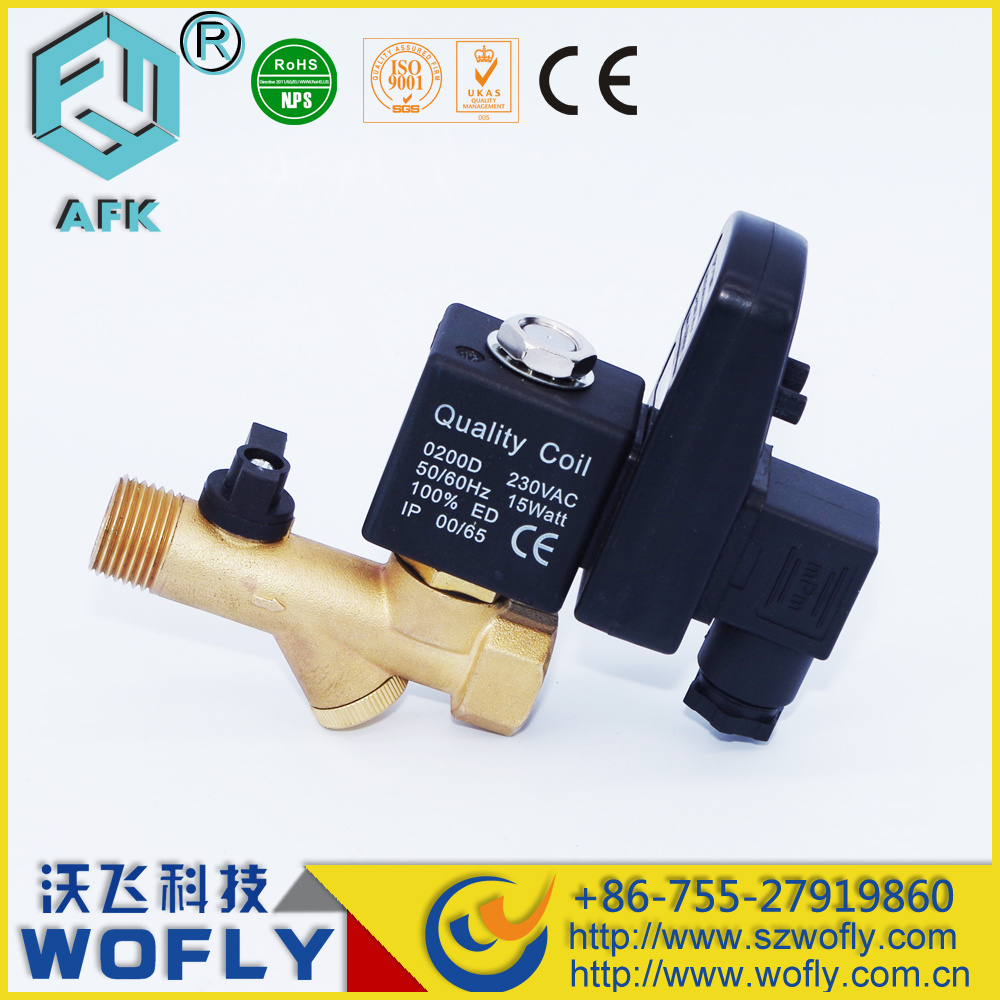 Automatic Electronic Timed Air Tank Water Moisture Drain Valve for Compressor Brass Standard Solenoid SOLENOID VALVES IP65 16bar