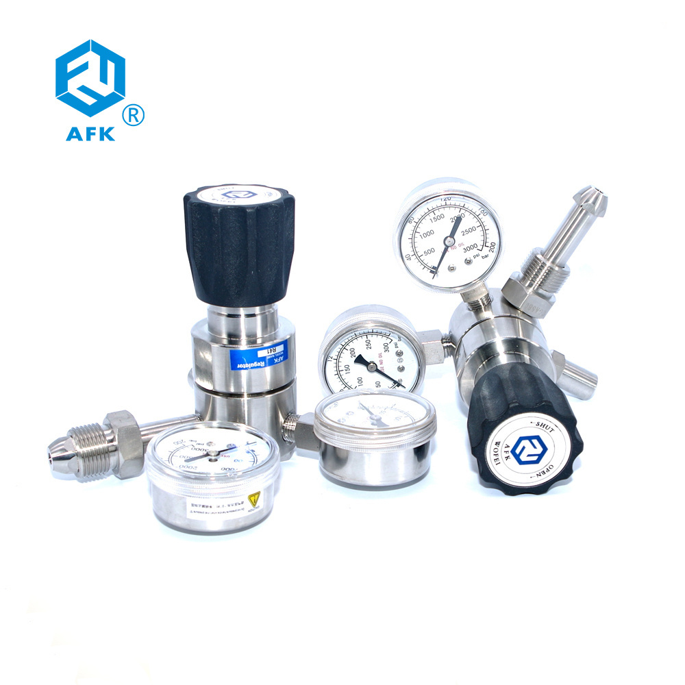 CO2 Tank Gas Cylinder Pressure Regulator with Gauge 6000psi, 3000psi. Other Pressure Gauge Ranges Can Be Set. Diaphragm 1 Years