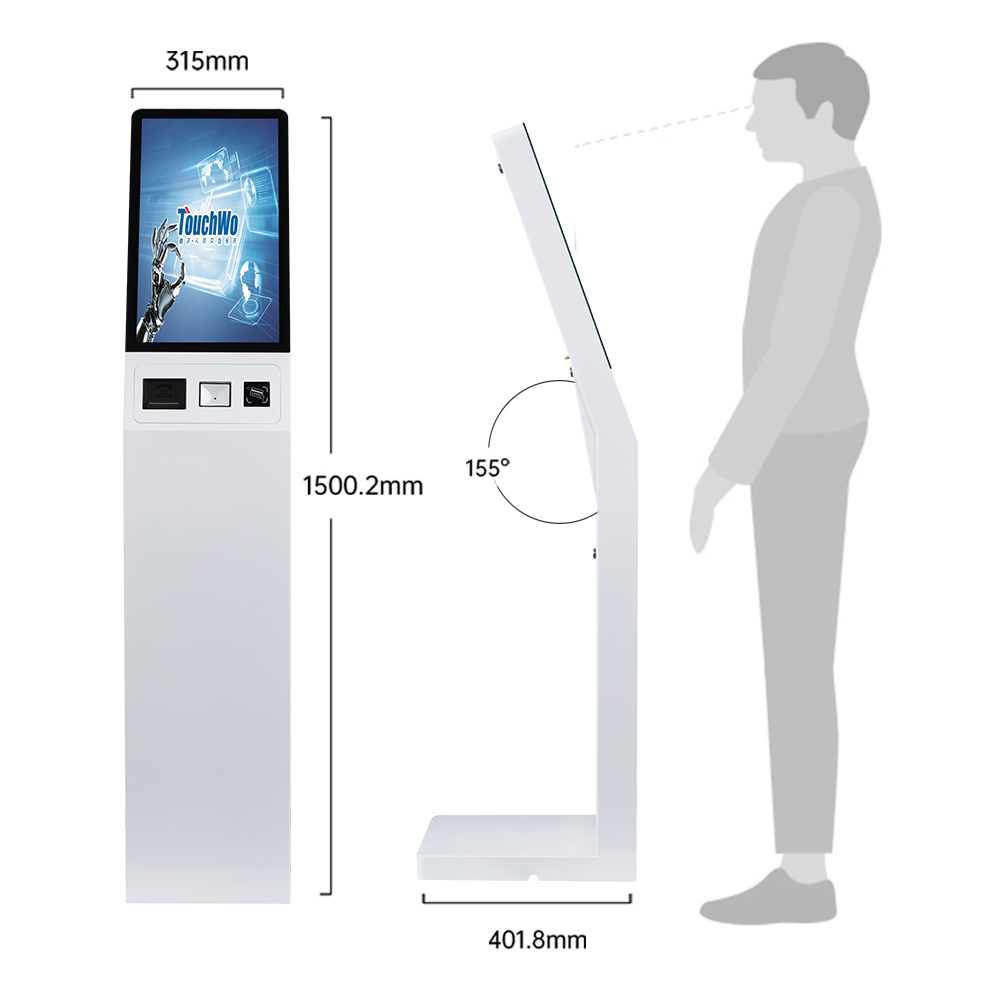 Smart Kiosk Vertical LCD Advertising Display Interactive Panel Digital Signage Totem Floor Standing Touch Screen with printer