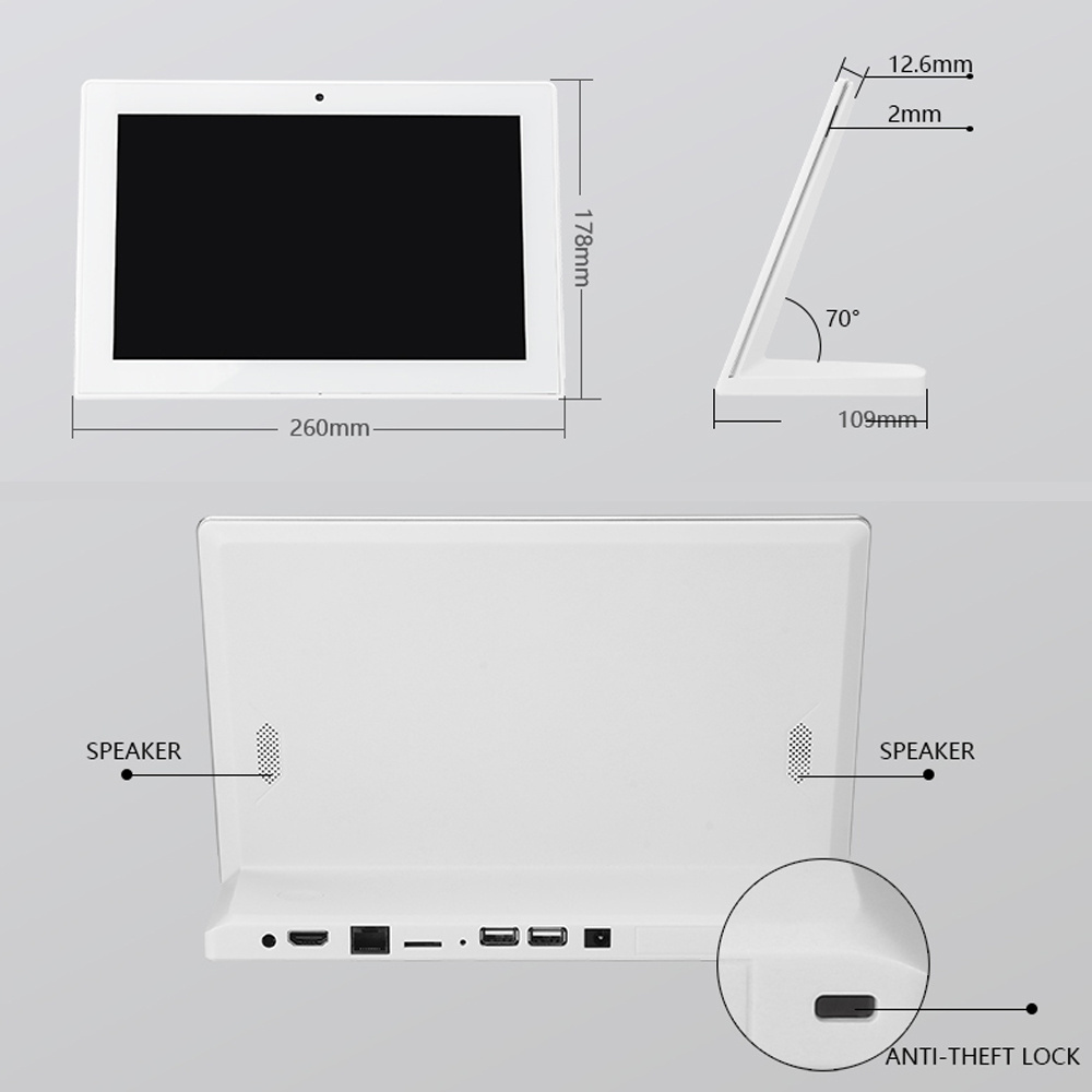 L Shape 10.1 13.3 14 15.6 Inch light bar Tablet Pc Android Rk3566 Nfc Camera Desktop Rj45 Touch Screen Android Tablet