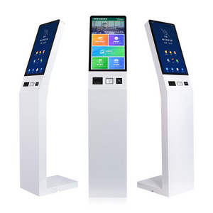 Floor standing  21 inch self hotel checkout kiosk order kiosk, Android printer payment kiosk with pos mount