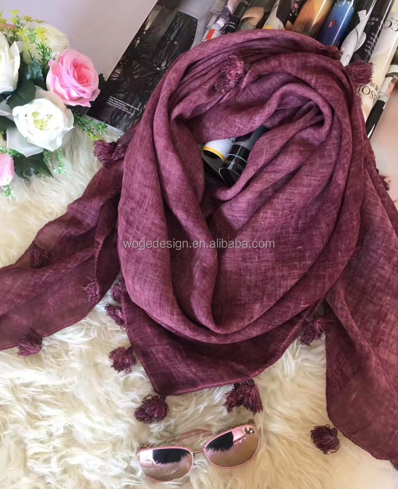 Alibaba premium factory unique chic dress clothing tippet shawl hijab tie dye color wholesale tassel cotton viscose square scarf