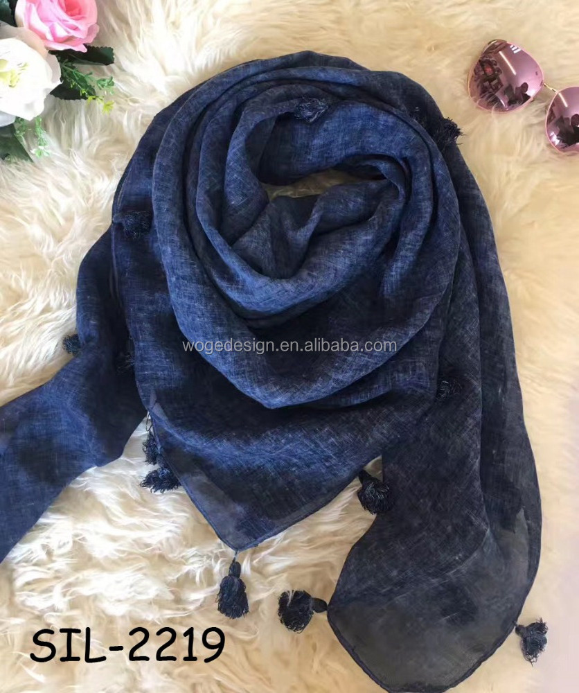 Alibaba premium factory unique chic dress clothing tippet shawl hijab tie dye color wholesale tassel cotton viscose square scarf