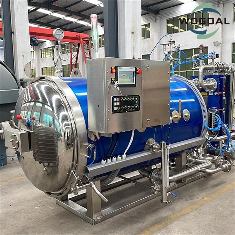 Horizontal glass bottle autoclave sterilization retort machine