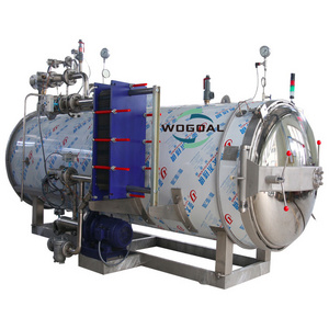 Horizontal glass bottle autoclave sterilization retort machine