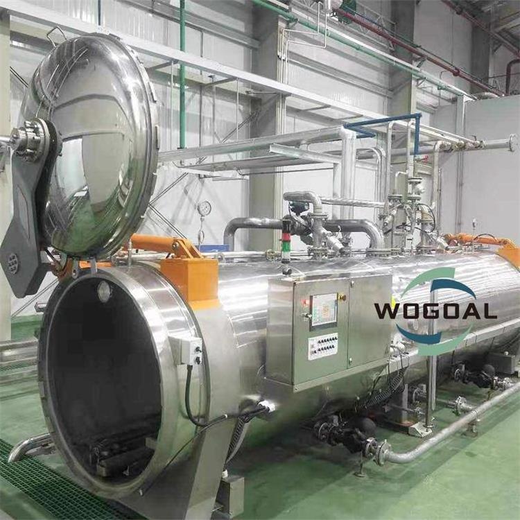 Horizontal glass bottle autoclave sterilization retort machine