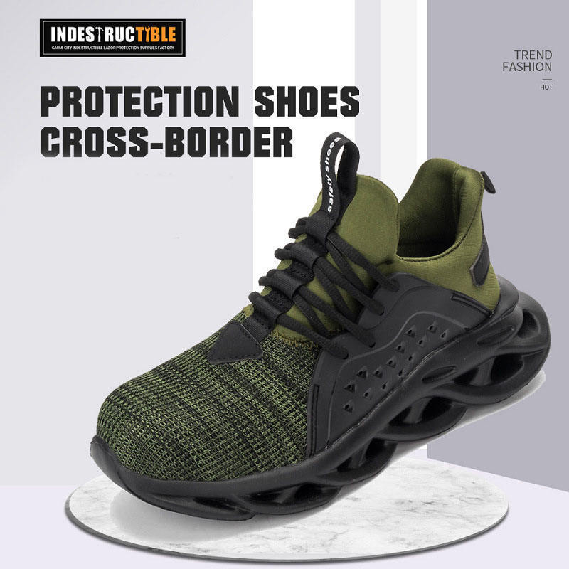 Steel head anti impact and anti puncture functional shoes Lightweight shock absorbing work safety shoes safety boots for men ste